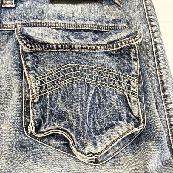 Play Bigg Jeans Men's Cargo Flap Pocket Wash Out Hip Hop Denim ShortsSize 32 NWT - Picture 9 of 15